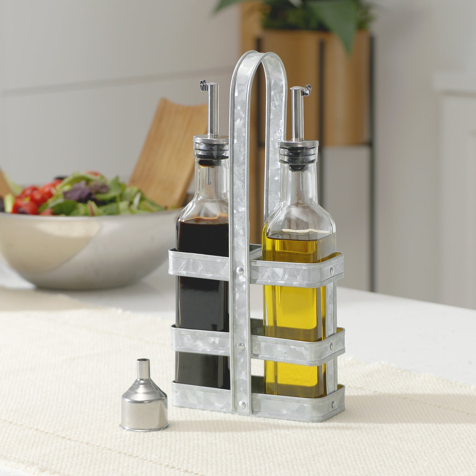 Farmhouse Oil and Vinegar Set with Holder by Walford Home