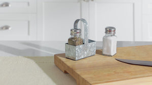 Farmhouse Salt and Pepper Shaker Set with Caddy by Walford Home