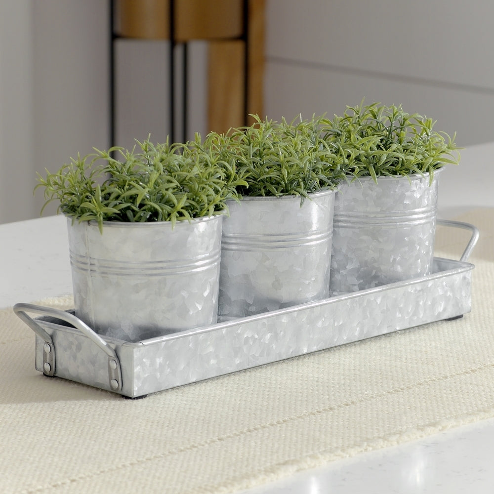 indoor farmhouse plant pots Farmhouse Flower Herb Pot Set With Tray