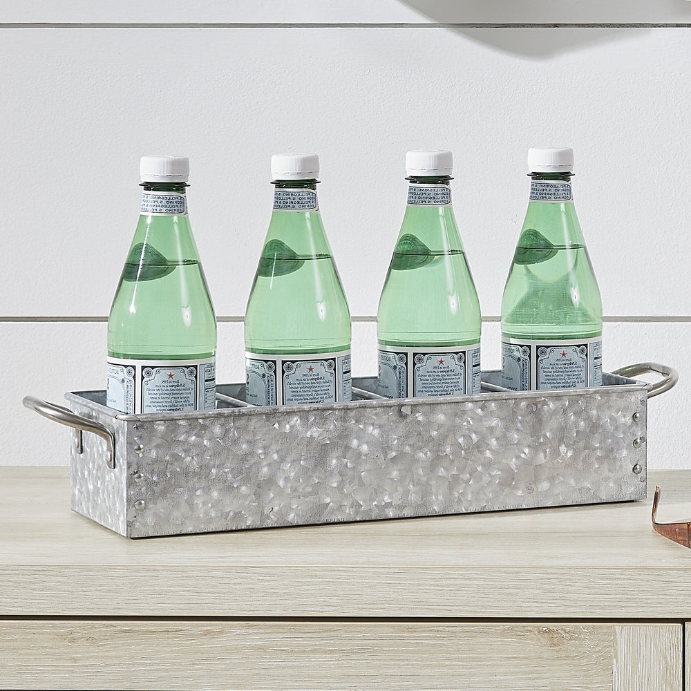 Galvanized Farmhouse Rectangular Storage Tray by Walford Home