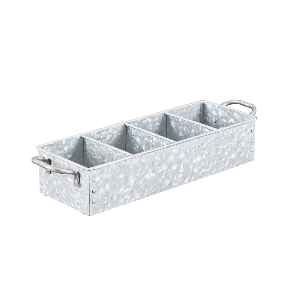 Galvanized Farmhouse Rectangular Storage Tray by Walford Home
