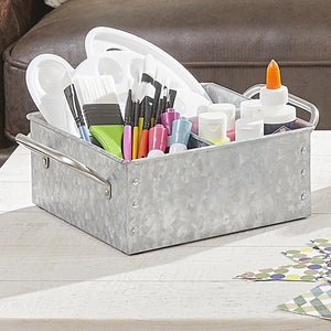 Farmhouse Galvanized Square Storage Tray by Walford Home
