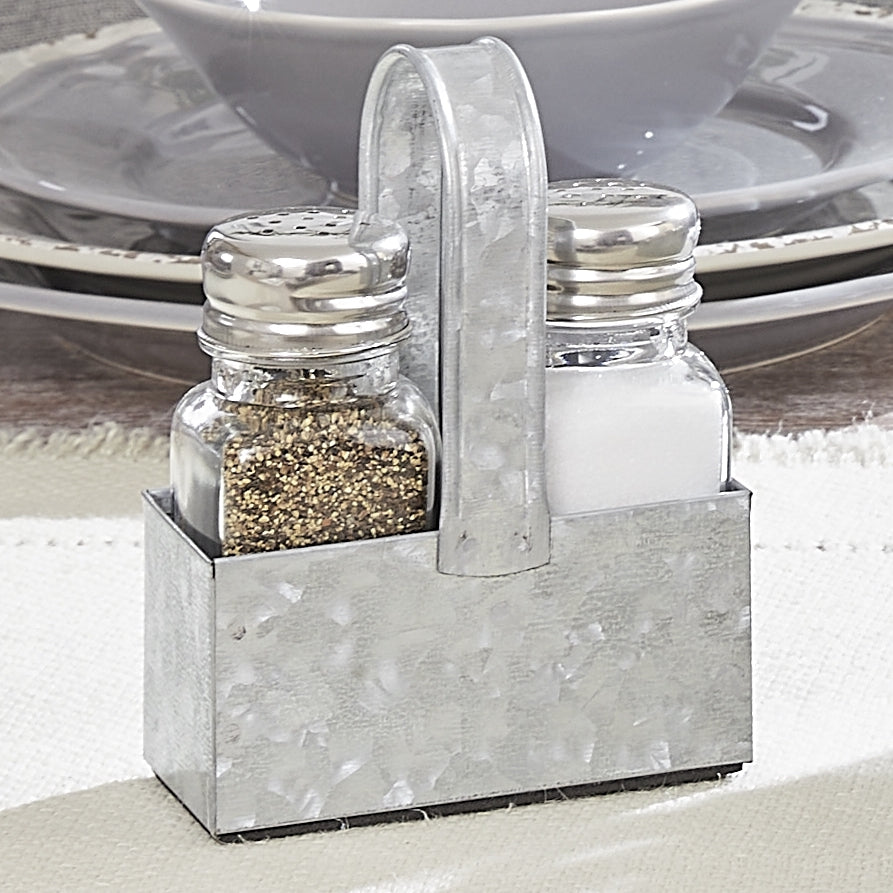 Jar Salt Pepper Shakers Set with Wood Caddy Easy Clean Refill Farmhouse  Kitchen